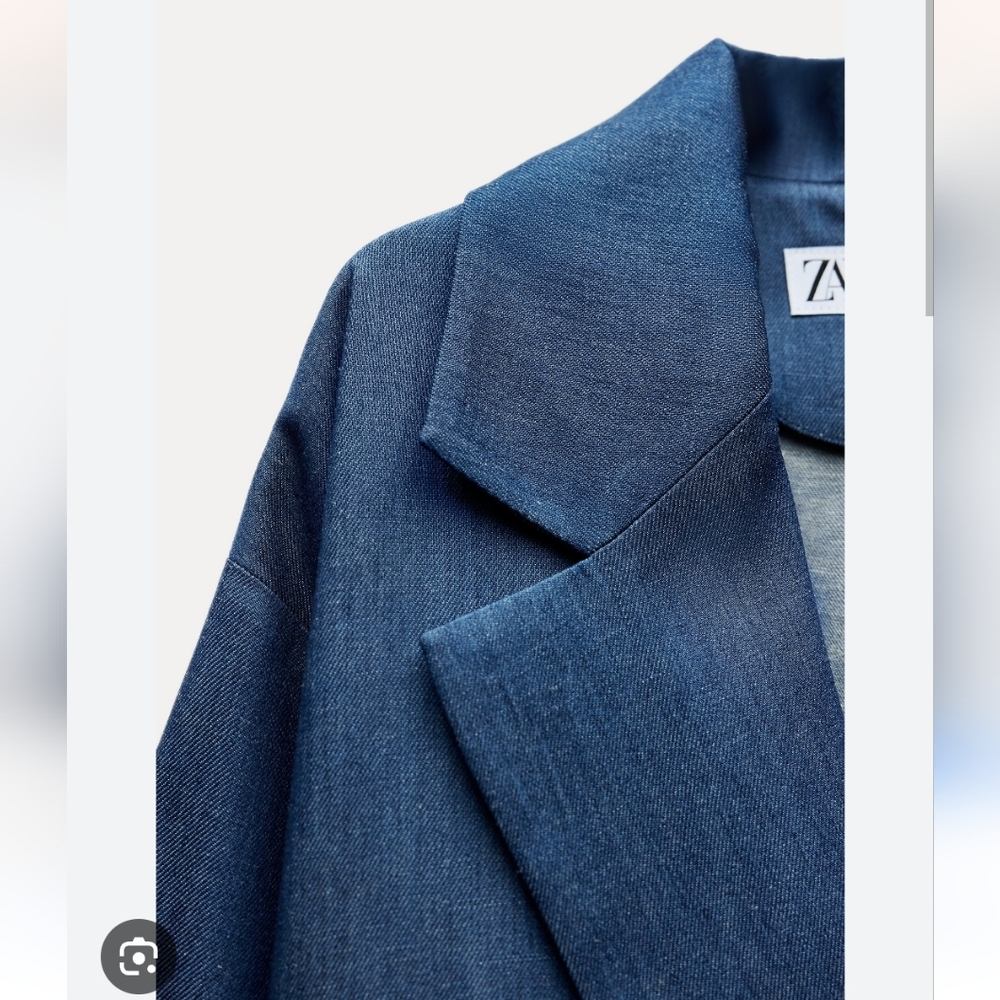 DENIM EFFECT OVERSIZED BLAZER SIZE L - Picture 10 of 10